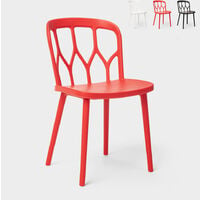 Chaise de bar cuisine et jardin au design moderne Flow  Couleur: Rouge