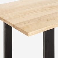 Table à manger en bois pieds fer industriels 220x80cm Rajasthan 220 | Couleur: Silver
