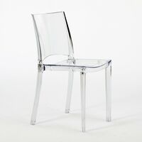 Chaise transparente salle à manger bar empilable B-Side Grand Soleil | Transparent