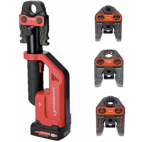 Pressatrice a Batteria 18V 2Ah Rothenberger Romax Compact III + Ganasce TH 16 20 26 - 1000004279