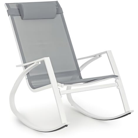 Poltrona Dondolo da Giardino Bizzotto con Poggiatesta Demid Bianco JA16 - 662986