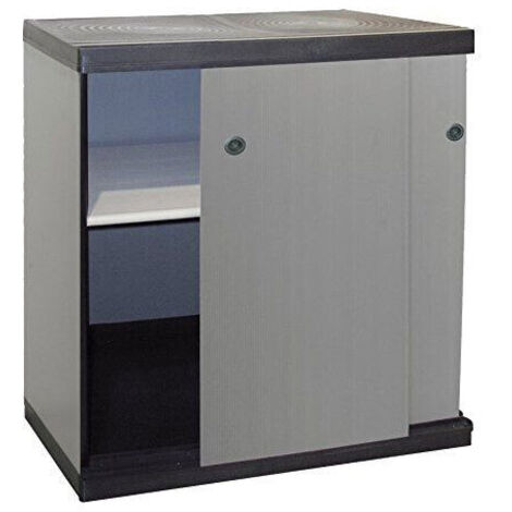 Armadio Modulare Multiuso in Resina a 2 Piani e 2 Ante Scorrevoli Mongardi 68x40,5x85 cm - 7895C04