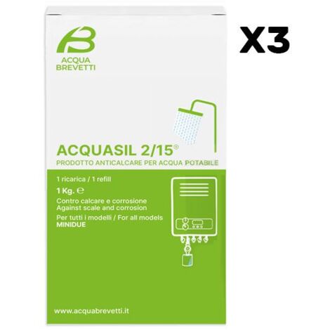 Anticorrosivo Antincrostante Acqua Brevetti AcquaSIL 2/15 1 Sacca Usa e Getta da 1KG - PC104 - 3 Confezioni
