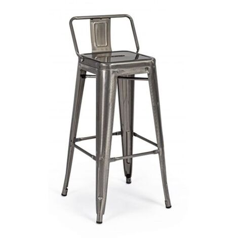 Sgabello Bar New Jersey Con Schienale Metal Bizzotto - 0732045