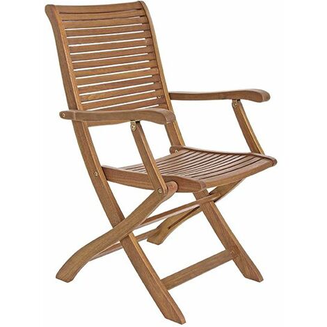 Bizzotto – Poltrona pieghevole in legno di acacia per esterni – Finitura ad olio resistente alle intemperie – Design ergonomico per comfort ottimale (1/10)