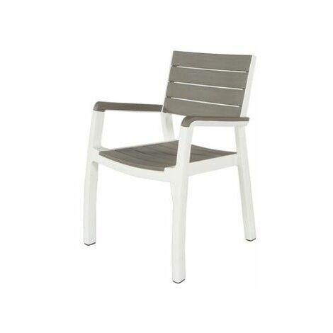 sedia da giardino keter "harmony" in polipropilene colore bianco e cappuccino, 59x60x86 cm