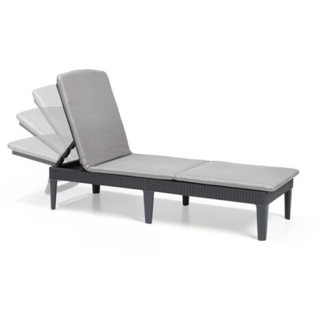 Lettino Sdraio Prendisole Keter Jaipur con Cuscino Grafite - K238416 (1/10)