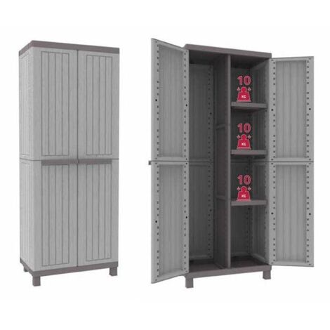 Terry armadio portascope Cwood in polipropilene a 2 ante effetto legno cm68X39X170H per esterno