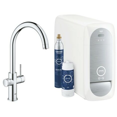 Grohe Blue Home Rubinetto Bocca a C con filtro e frigo gasatore 31455001 Cromo