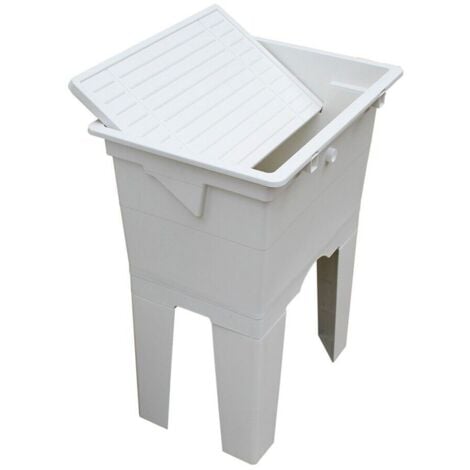 Lavatoio Monoblocco in Resina Mongardi 59CM Bianco - 7851C98