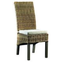 Sedia in Rattan Naturale con Cuscino Guarnieri Aglio