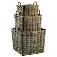Set 3 Cesti Rattan Naturale con Manici Guarnieri Rabarbaro Q