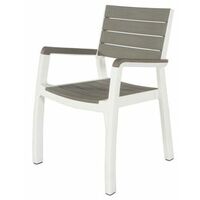 sedia da giardino keter "harmony" in polipropilene colore bianco e cappuccino, 59x60x86 cm