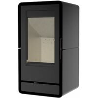 Stufa a Legna Solzaima Tek Round Eco 7,3 kW, Nera - 788247