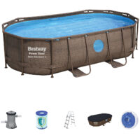 Piscina Bestway Power Steel Con Oblò Swim Vista Ovale cm 427x250x100h - 56714