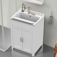 Lavatoio in Resina con Mobiletto a 2 Ante Mongardi Mong Bianco 60X50X85CM - 7839C98M