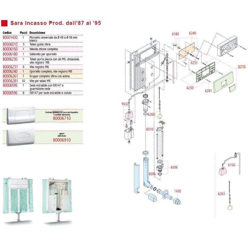 Kit Sede Estraibile Completa Pucci 80006594 - Ricambio Originale Per Cassetta Sara/Eco - Foto 7