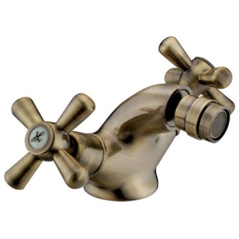 rubinetto miscelatore per bidet serie Sofia bronzato a croce 138B bronzo