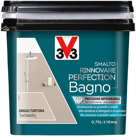 V33 SMALTO RINNOVARE PERFECTION BAGNO Grigio Tortora Satinato 0,75 L