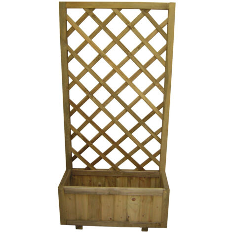 Fioriera Con Pannello Grigliato Da Esterno In Legno Di Pino Dimensione 30X75X180H (1/2)