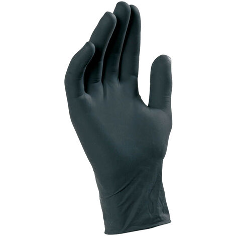 Guanti in Nitrile Spessorati e Lubrificati 0,16 mm Tg.L Nero FERWORK - 100 Pz