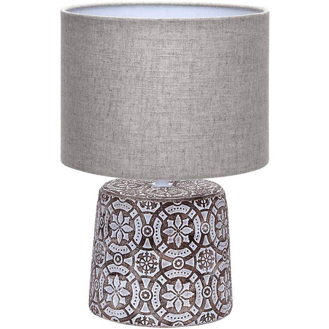 Lampada da Tavolo Vintage in Ceramica Marrone AIGOSTAR - Attacco E14 (1/5)
