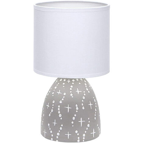 Lampada da Tavolo Vintage in Ceramica Bianco AIGOSTAR - Attacco E14