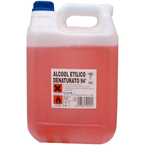 Alcool Etilico Denaturato 94 Gradi Certificato 5 Lt (1/2)