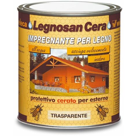 Impregnante per legno Trasparente protettivo cerato x esterno 750ml acqua Veleca