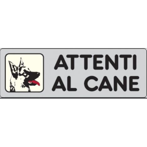 Cartello in Carta Autoadesiva 15x5 cm - ATTENTI AL CANE (1/2)