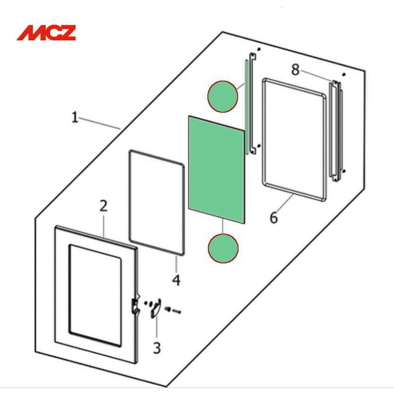 MCZ - 41701600300 - Vetro ceramico porta ghisa PLT 3.0 CON GUARNIZIONE