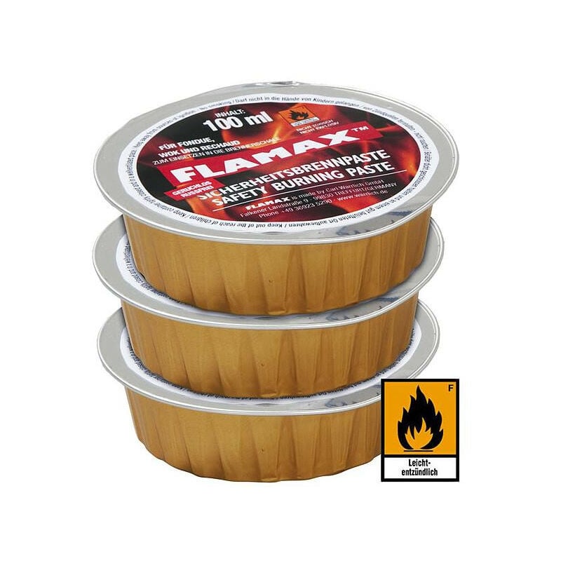 FLAMAX - Pasta combustibile 3 pezzi da 100 ml