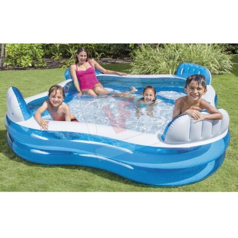 GONFIABILE PISCINA INTEX QUADRA FAMILY 4 SEDILI CM. 229X229X66H
