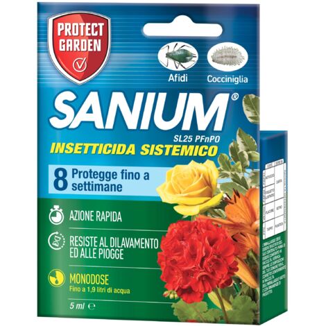 PROTECT GARDEN - SANIUM SL25 - Insetticida sistemico da 5 ml afidi cocciniglia