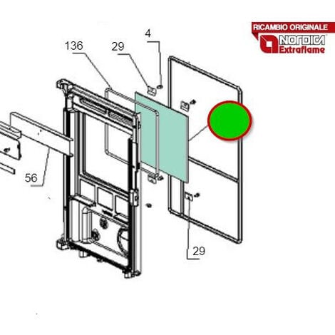 Vetro Ceramico Per Stufa LA NORDICA 70L - 57.3x36cm, Spessore 4mm, Ricambio Originale - Foto 3