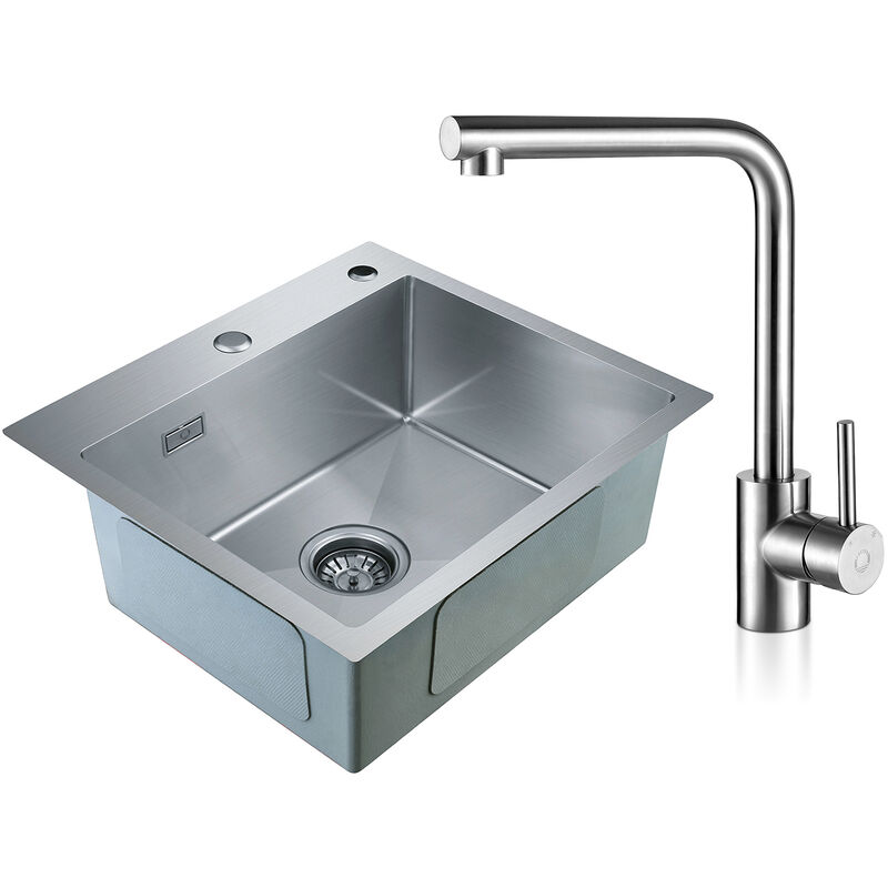 VEVOR évier Inox de Cuisine 1 Bac évier sur Pieds en Acier Inox  Anti-Eclaboussures Lavabo Inox Professionnel pour Faire la Plonge Cuisine  de Restaurants, Salle de Bain, Garages, Entrepôts 93x61x60cm