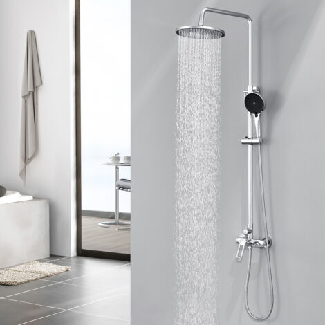 Colonne de Douche Chromé - Cecipa MAX Ensemble de Douche Hauteur Réglable - Colonne de Douche Mécanique avec Douchette + Pommeau de Douche à Pluie