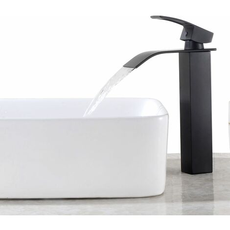 CECIPA Robinet de lavabo Mitigeur salle de bain cascade - Noir