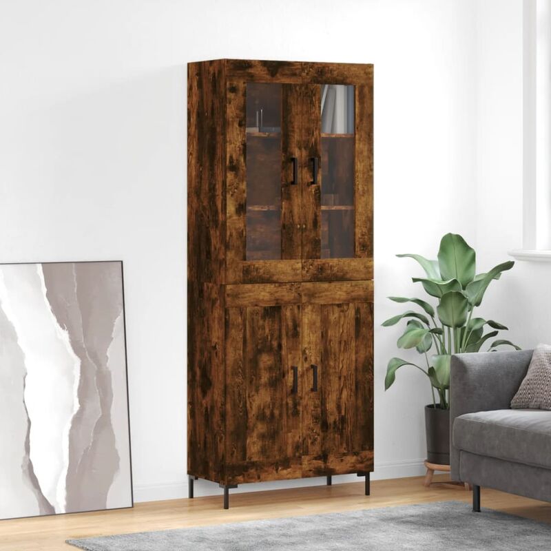 Bonnevie - Credenza Moderna,Madia da cucina,Mobile Buffet,Armadio da cucina Rovere Fumo 69,5x34x180 cm in legno Multistrato VMOE86028