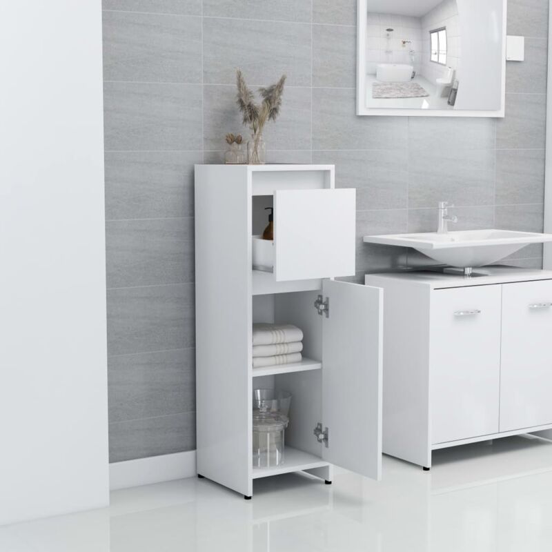 Colonna Bagno Dabado, Mobile A Colonna Per Bagno A 2 Ante, Armadio Pensile Sospeso Con 2 Ripiani 30x25h150 Cm Rovere 83677226