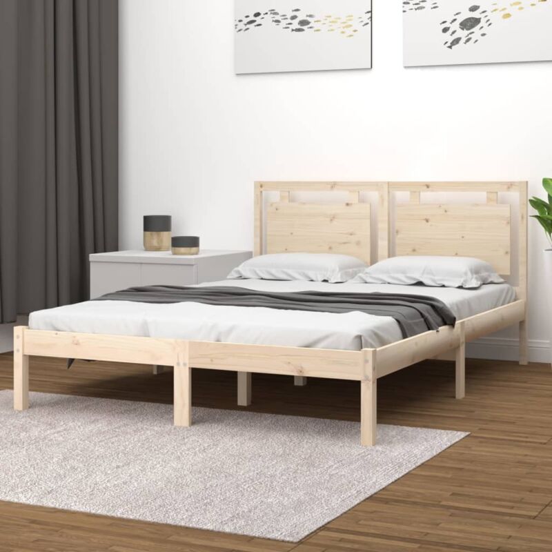 Giroletto Struttura Letto - Letto per adulti in Legno Massello 120x190 cm  4FT Small Double BV991898 - BonneVie