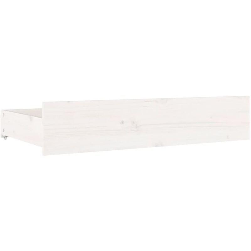 Set di 4 Cassettoni da Letto - Cassetti sottoletto in Legno Massello di Pino  Bianco BV497079 - BonneVie