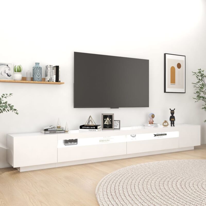 Mobile Da Soggiorno Berit Modello 5 A - Bianco Finitura Lucida Laccata Led 140cm Berit 5a 85457983