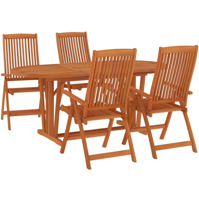 Set Tavolo e Sedie da Giardino 7 pz - Salotti da giardino in Legno Massello  di Eucalipto BV244378 - BonneVie