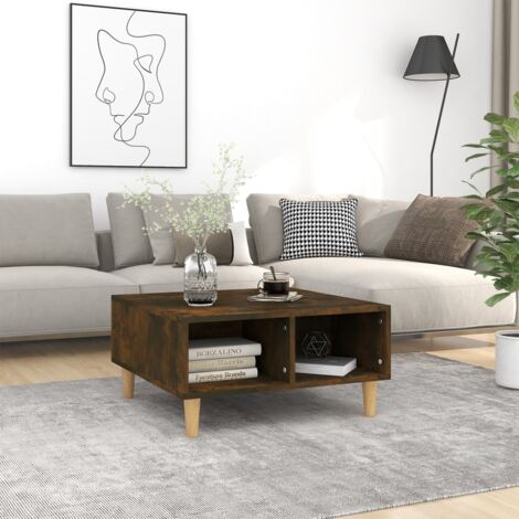 All4All Tavolino Da Salotto Moderno Regolabile In Altezza – 75x75/150 Cm, Rovere Artisan E Antracite