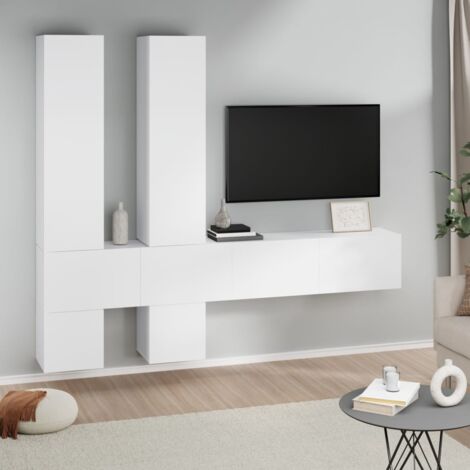 VidaXL Mobile Porta TV Bianco Lucido 180x31,5x40 Cm Legno