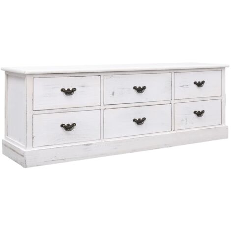 CVHOMEDECO Cornice Portafoto Legno Massello 10x10 Cm Bianco Anticato - Rustica Da Tavolo E Parete