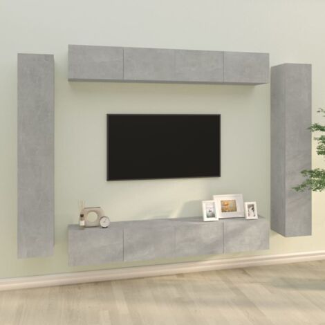 Generico Mobile Porta TV Grigio Cemento 100x40x40cm In Legno Multistrato,kangqiling800049 - 2
