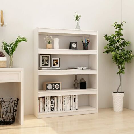 VIDAXL - Libreria / divisorio Bianco 80x35x103 Cm Legno Massello Di Pino