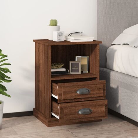 Set Di 2 Comodini Camera Da Letto - Tavolini Da Salotto Bianchi In Legno Multistrato Bv714555 Bonnevie 67955671